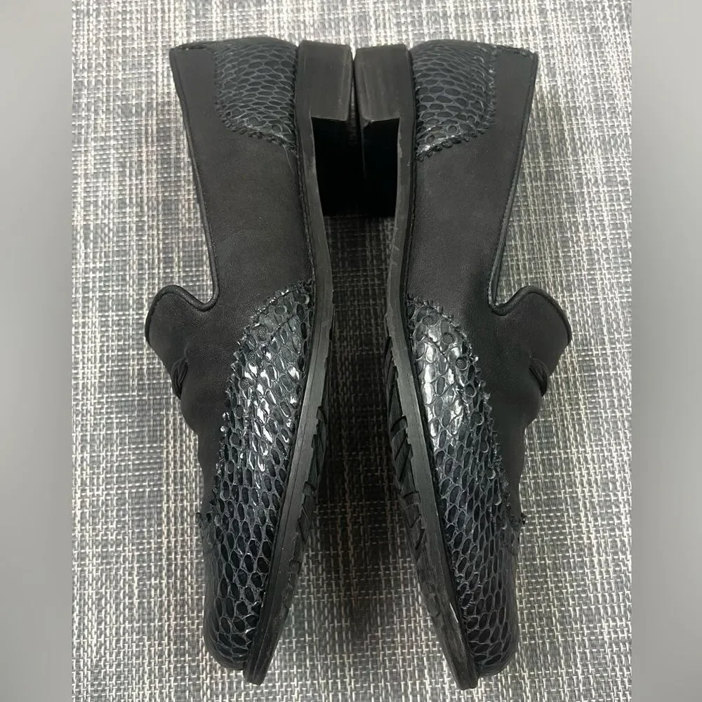Stuart Weitzman Black Leather Loafers